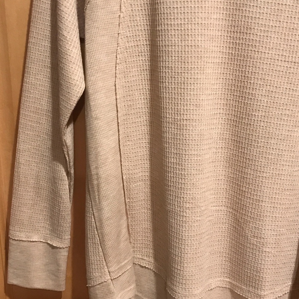 New Christopher & Banks Beige Waffle Knit Top - Picture 3 of 8